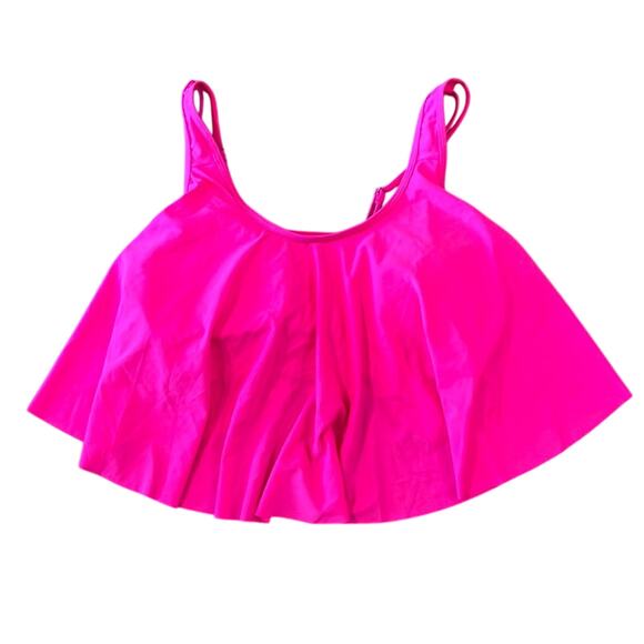 Shein Plus Pink Double Adjustable Strap Hanky Hem Flowy Tankini Top 3XL - Picture 3 of 12